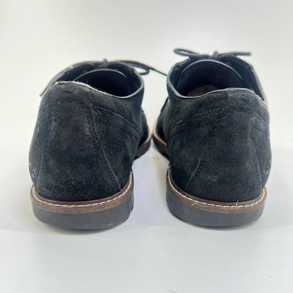 Cole Haan Men's Nathan Plain Toe Derby Black Nubuck Leather Comfort 10 M